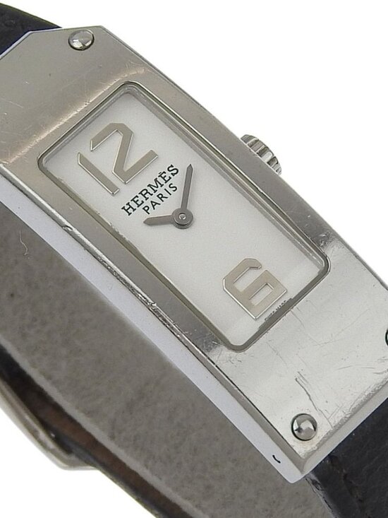 HERMES Kelly 2 Watches KT1.210 WhiteDial Stainless Steel Quartz Analog dis...